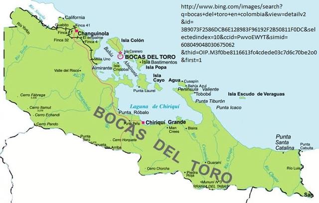 Bocas del toro en el sur paso a formar parte de nueva granada(Colombia).