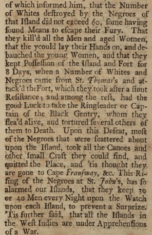 Slave revolt in the West Indies
