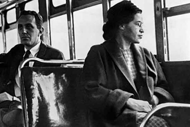 Rosa Parks refuses to give up her seat.