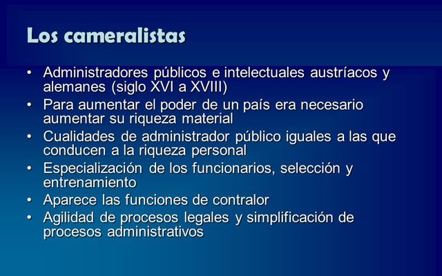 EL CAMERALISMO