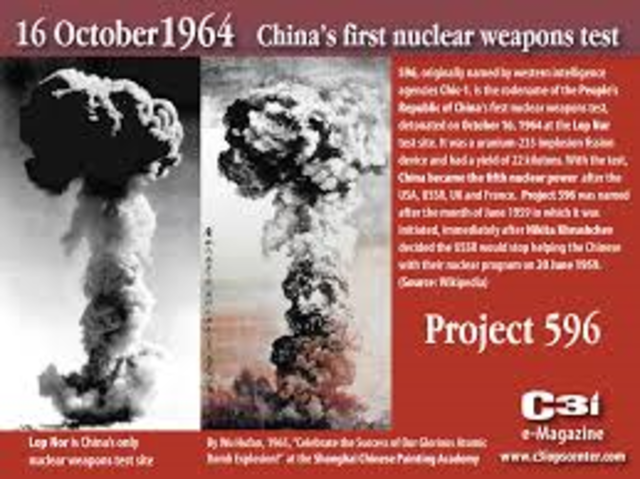 China explodes its first atomic bomb.