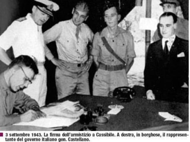 Firma del armisticio de Italia con los aliados