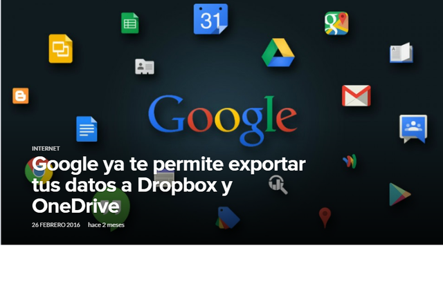 Google ya te permite exportar tus datos a Dropbox y OneDrive