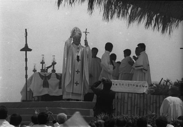 Llegada del Papa Juan Pablo II