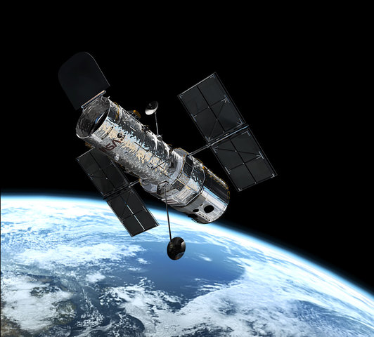 The Hubble  space telescope was launched