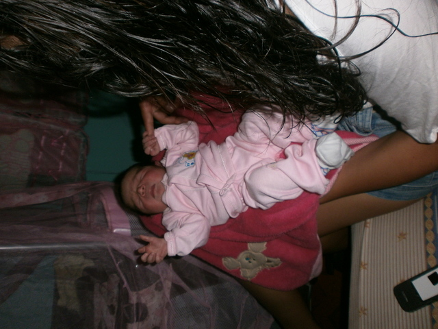 foto con mi bebe recien nacida