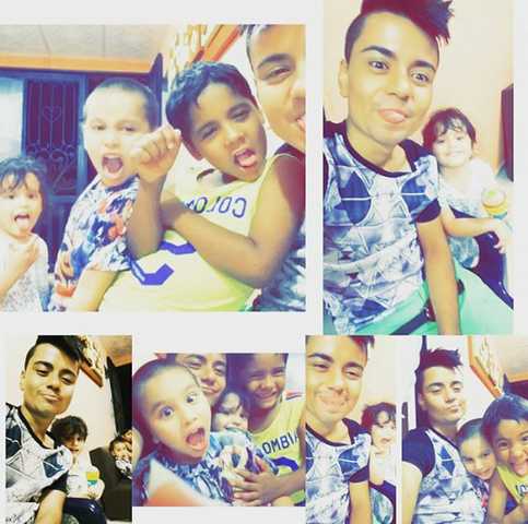 con mi primittos y hermanos