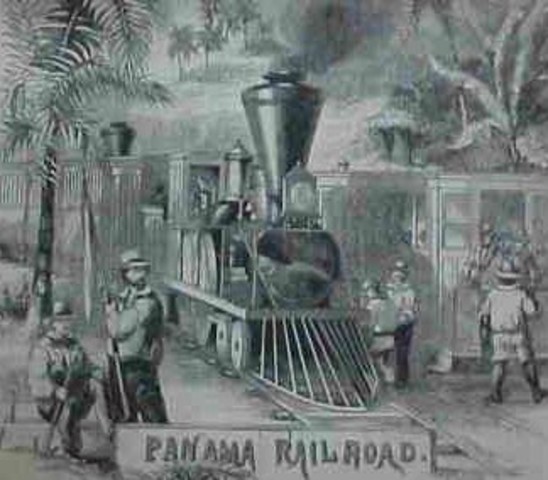 Train crosses Panama Railway
