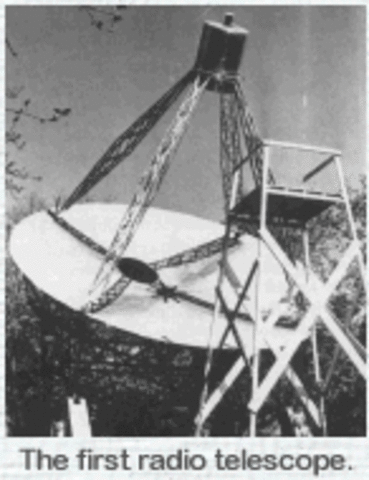 The first radio telescope was built by Grote Reber.