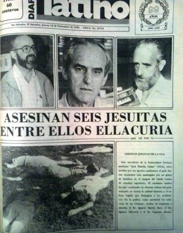 En 1989 durante la ofensiva militar “Hasta el tope”, lanzada por el FMLN, son asesinados los jesuitas de la Universidad Centroamericana José Simeón Cañas (UCA).