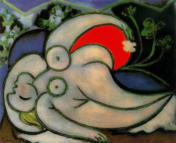 Picasso's Reclining Woman Painted