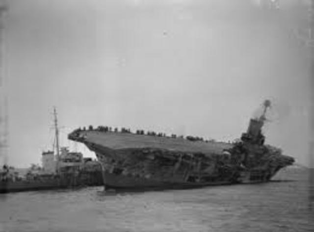 British aircraft carrier ark royal is sunk off by a U-Boat