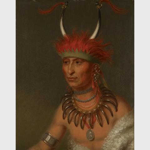 Painting of Shaumonekusse, Oto Half Chief (Husband of Eagle of Delight)