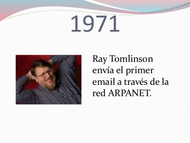 Ray Tomlinson envió el primer email y aparece el primer virus Creeper. Dos años más tarde, la palabra internet se usó por primera vez en una transmisión de control de protocolo.