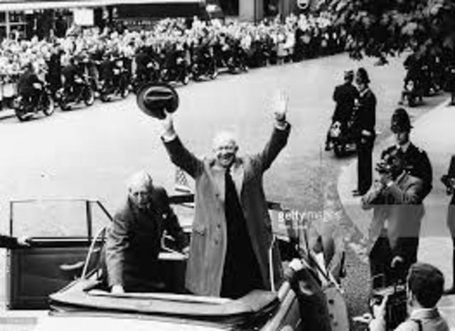 General Dwight D. Eisenhower arrives in London.