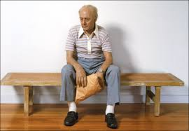 "Man on a Bench" Sculpted