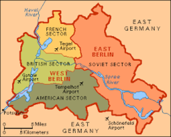 Allies divide up Germany and Berlin and take over the government.
