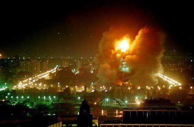 Beginning of NATO bombing in Yugoslavia