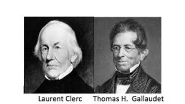 Laurent Clerc and Thomas Gallaudet Meet
