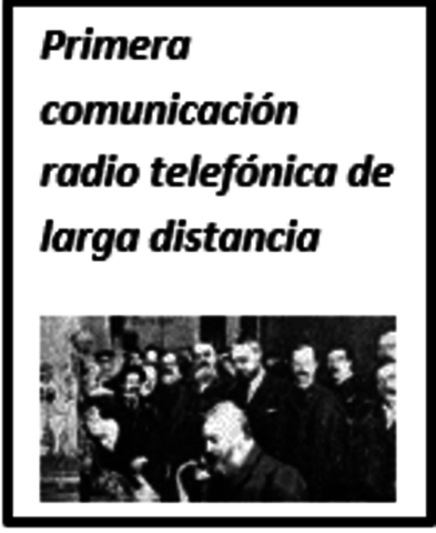 Primera comunicación radio telefónica de larga distancia