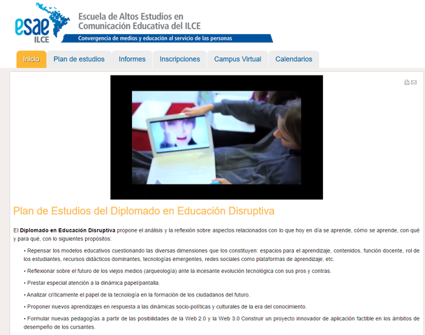 Diplomado en Educación Disruptiva, ESAE, ILCE, Méx.