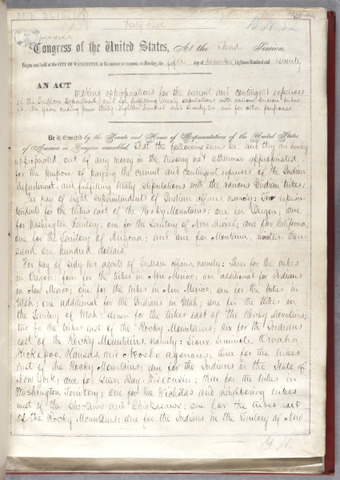 The 1871 Indian Appropriation Act is established