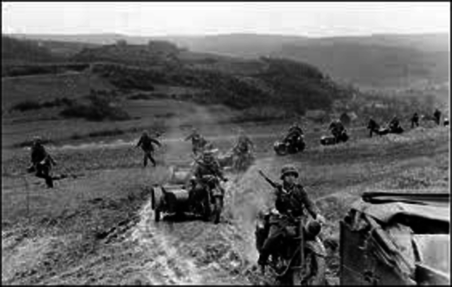 Germans attack through ardennes