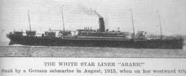 Sinking of British liner Arabic