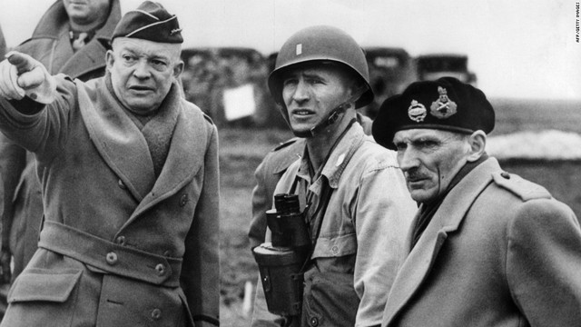 General Dwight David Eisenhower leads the Allied invasion of Normandy.