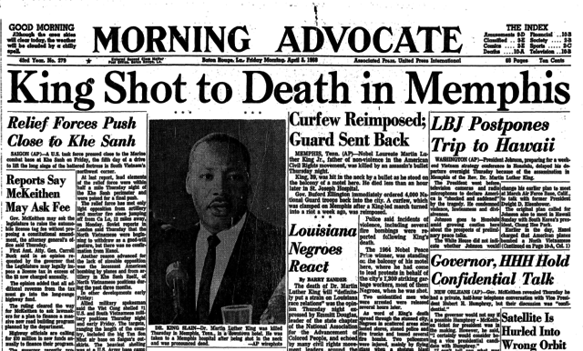 Martin Luther King Assassinated