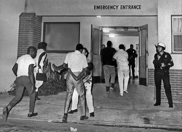 Black teenagers riot in Watts, Los Angeles; two men killed and at least 25 injured