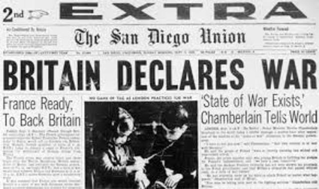 The United Kingdom declared war on Germany and World War II began