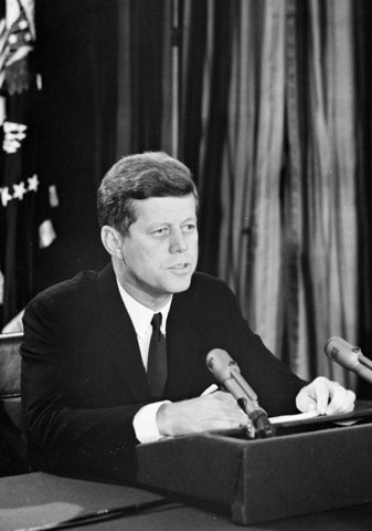 Kennedy Gives His Speech