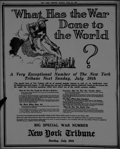 World War 1 newspaper article