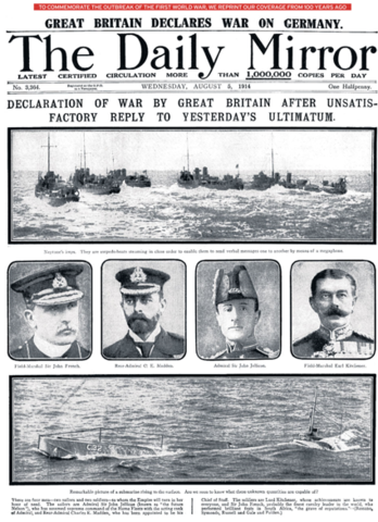 The Daliy Mirror wensday August 5th 1914