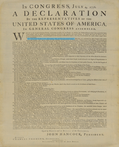 When george washington signed the decleration of independece