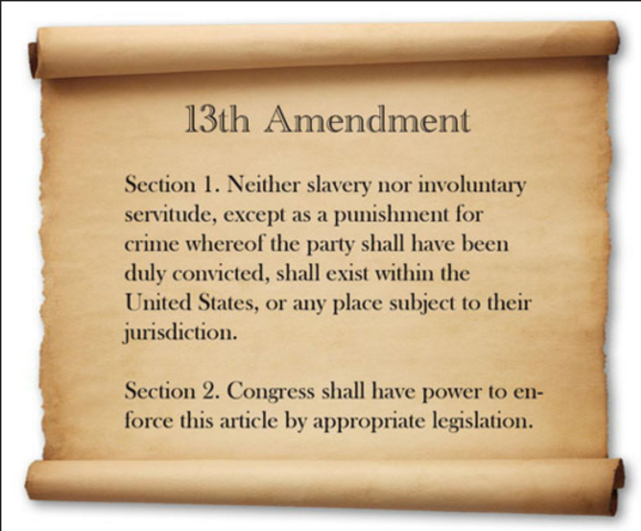 13th Amendment Approved and Ratified by Congress