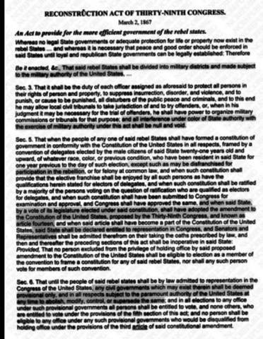 1st, 2nd and 3rd Reconstruction Acts