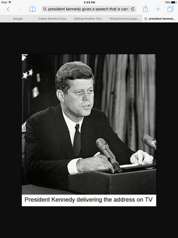 President Kennedy gives a televised speech to the nation.