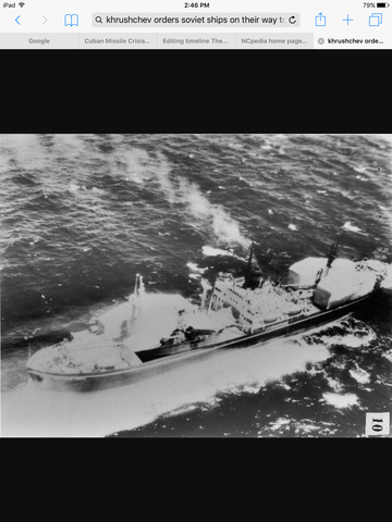 Soviet ships on their way to Cuba are stopped