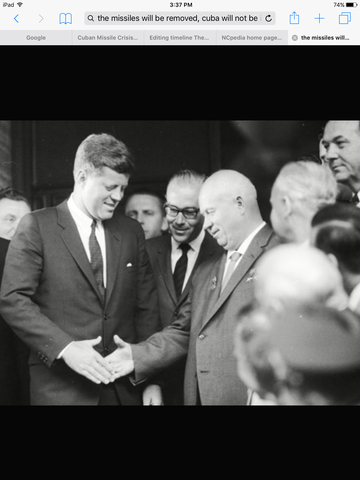 Khrushchev agrees to remove the missiles.