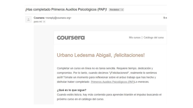 Correo de Felicitaciones