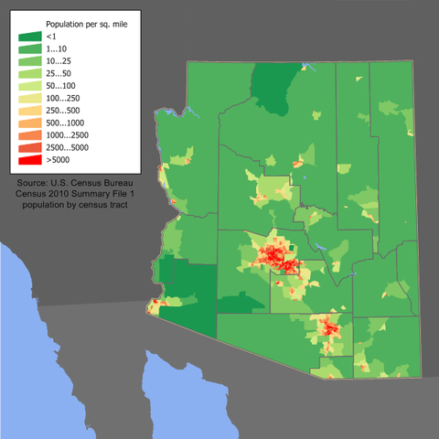 Arizona's Population Spread