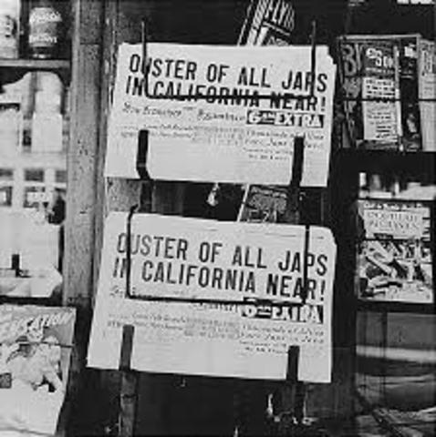 Notice is posted on the West Coast announcing the planned ouster of all "Japs"