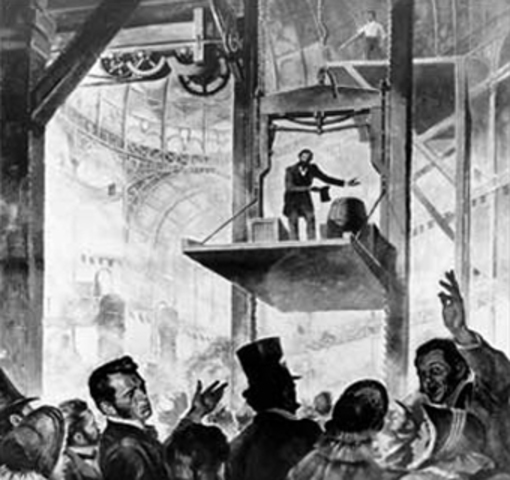 .Elisha Otis invents the elevator safety break.