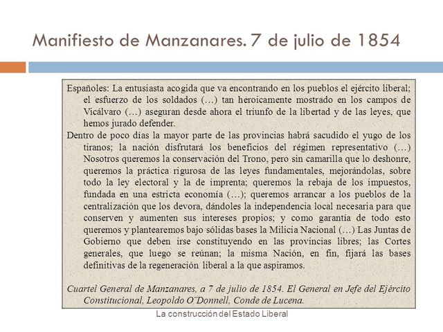 MANIFIESTO DE MANZANARES