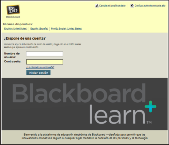Plataforma virtual Blackboard
