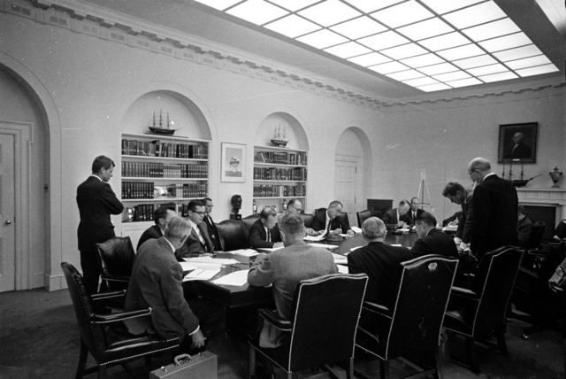 President Kennedy calls former presidents Hoover, Truman, and Eisenhower