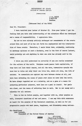 Oct. 26, 1962: A Letter