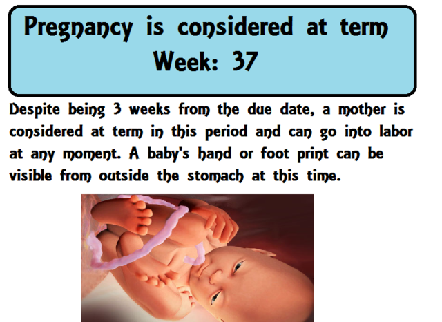 Pregnancy is considered 'at term'